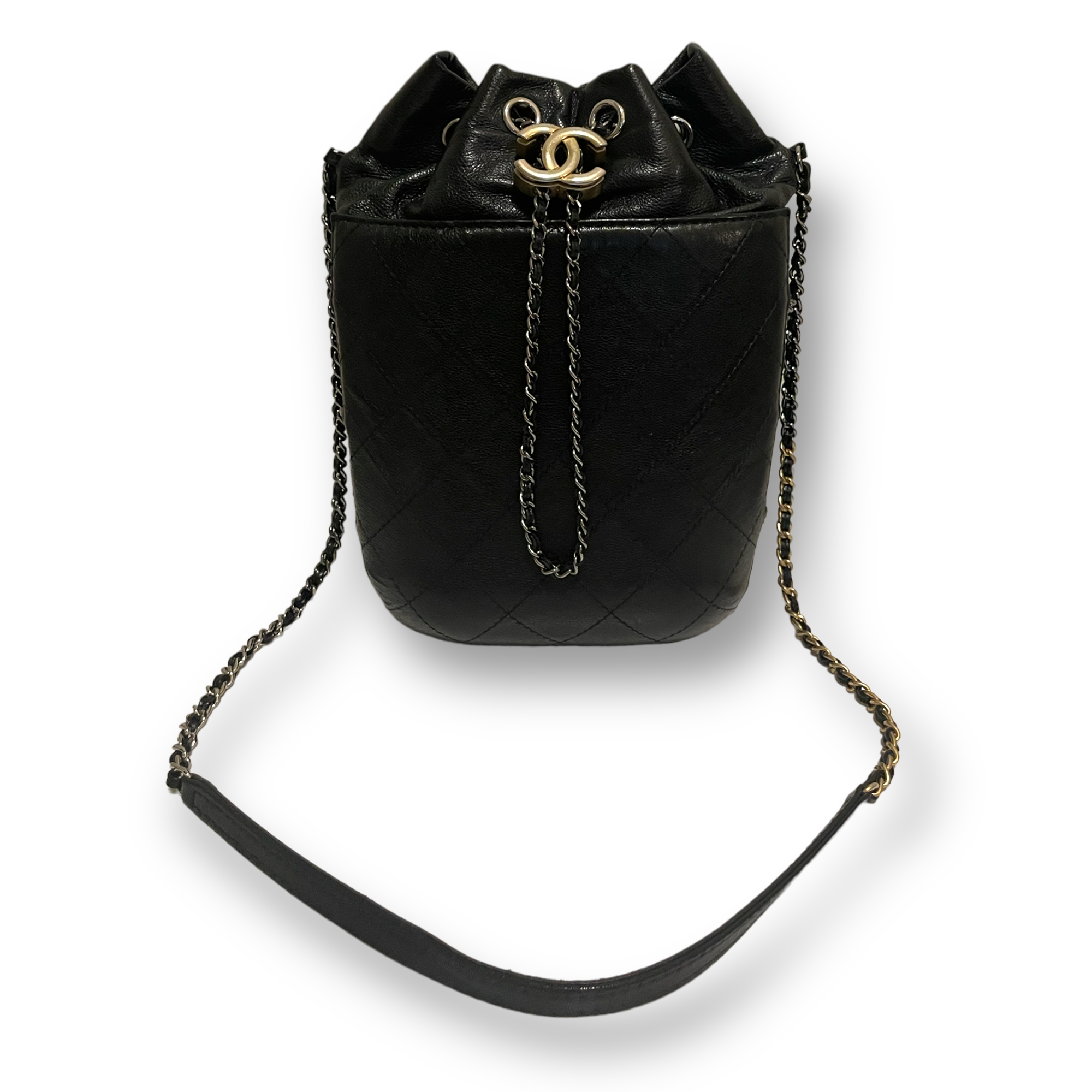 CHANEL Gabrielle Medium Purse/ Crossbody Bag in Quilted Black Caviar