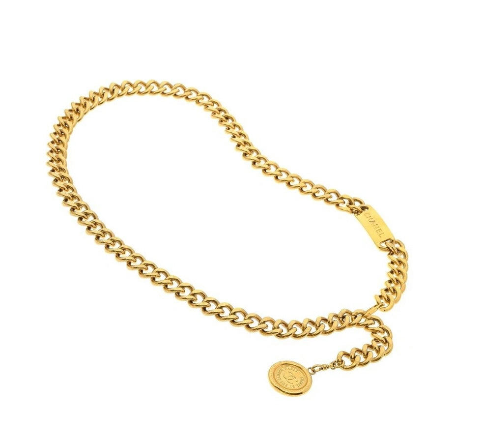 CHANEL Vintage Medallion Chain Belt 70