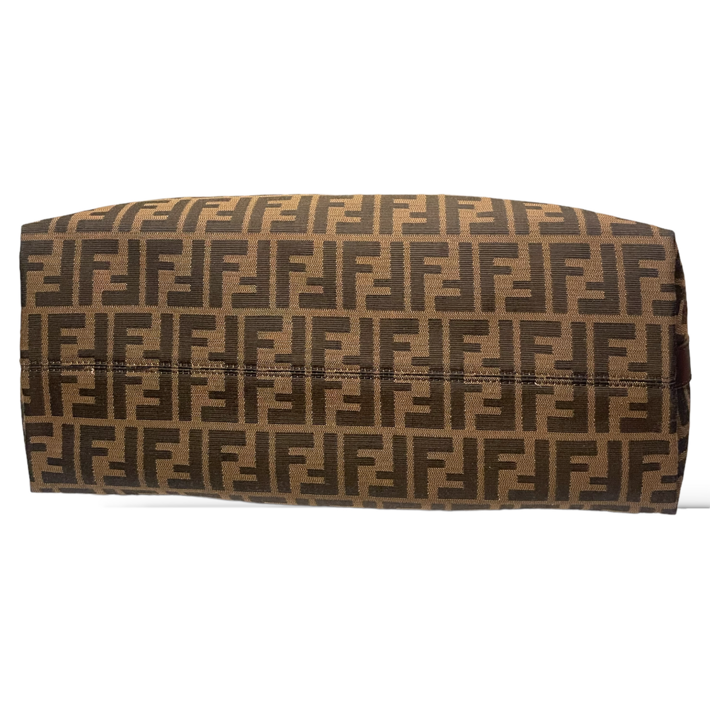 FENDI Large Tobacco/Ochre Zucca Print Canvas with Calfskin Trim Hobo Bag
