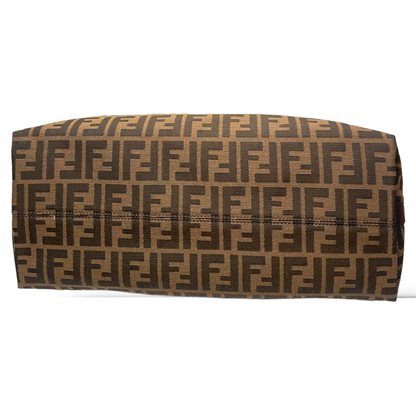 Fendi Large Tobacco/Ochre Zucca Print Canvas with Calfskin Trim Hobo Bag - photo 14 of 18