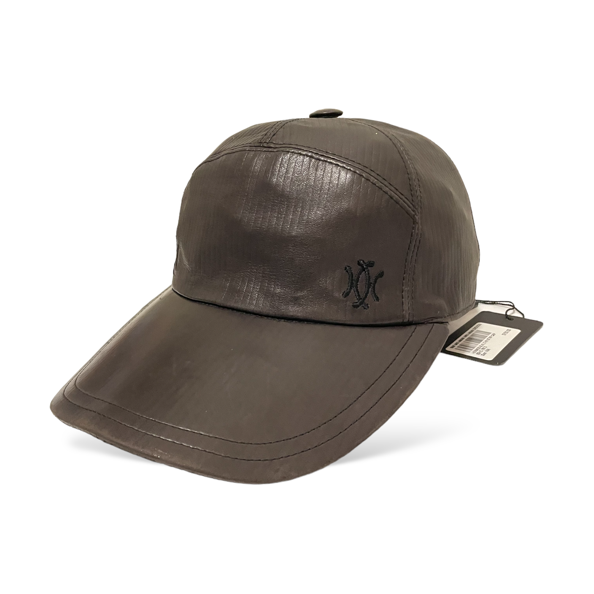 HERMÈS Vintage Dark Brown Lambskin Leather H Cap 🧢 |Size: 58|