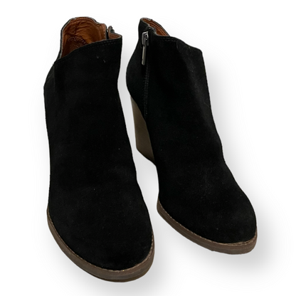 Lucky Brand Black Wooden Wedge Ankle Boots - photo 5 of 13