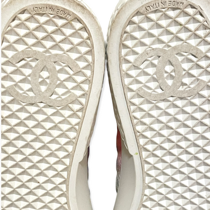 Chanel 22C Printed Fabric Green, Pink, Blue & White Sneakers - photo 10 of 12