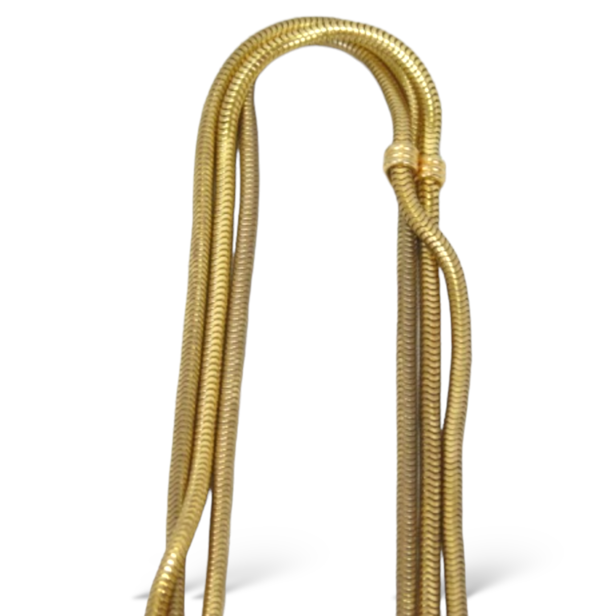 Yves Saint Laurent Lariat Gold Tone Metal Fringe Necklace |53” Total Length|