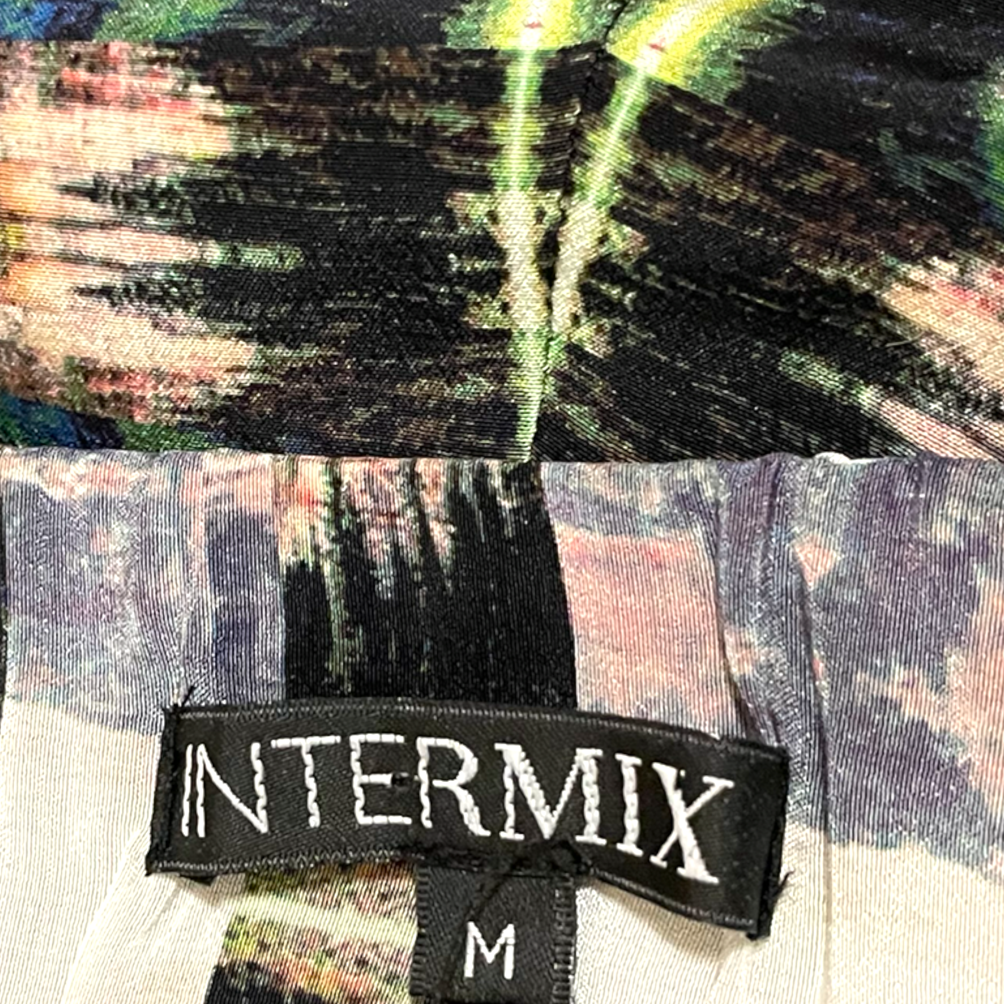 INTERMIX Purple Printed 100% Silk Shorts | Size: M |