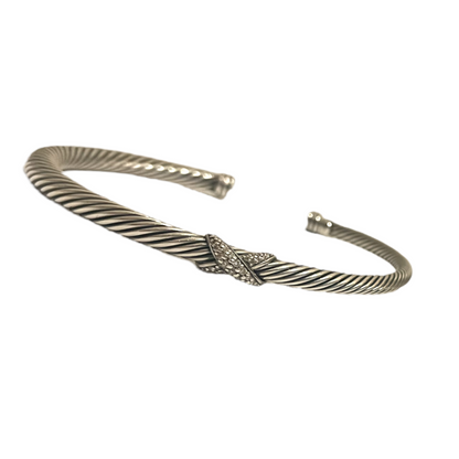 David Yurman X Station Bracelet in Sterling Silver with Pavé Diamonds - photo 2 of 10