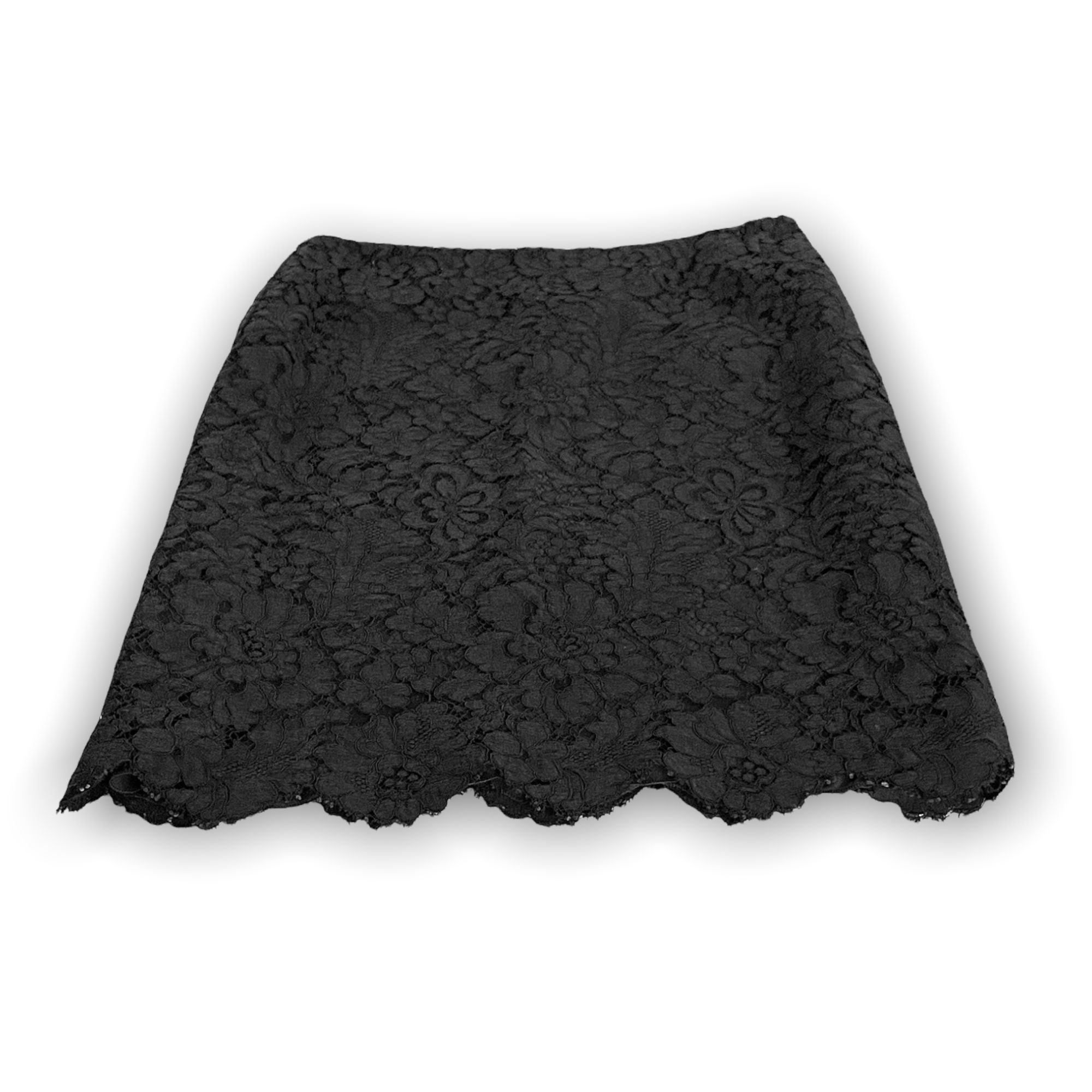 VINTAGE CHANEL Black Lace Midi-Skirt |Size: 38|