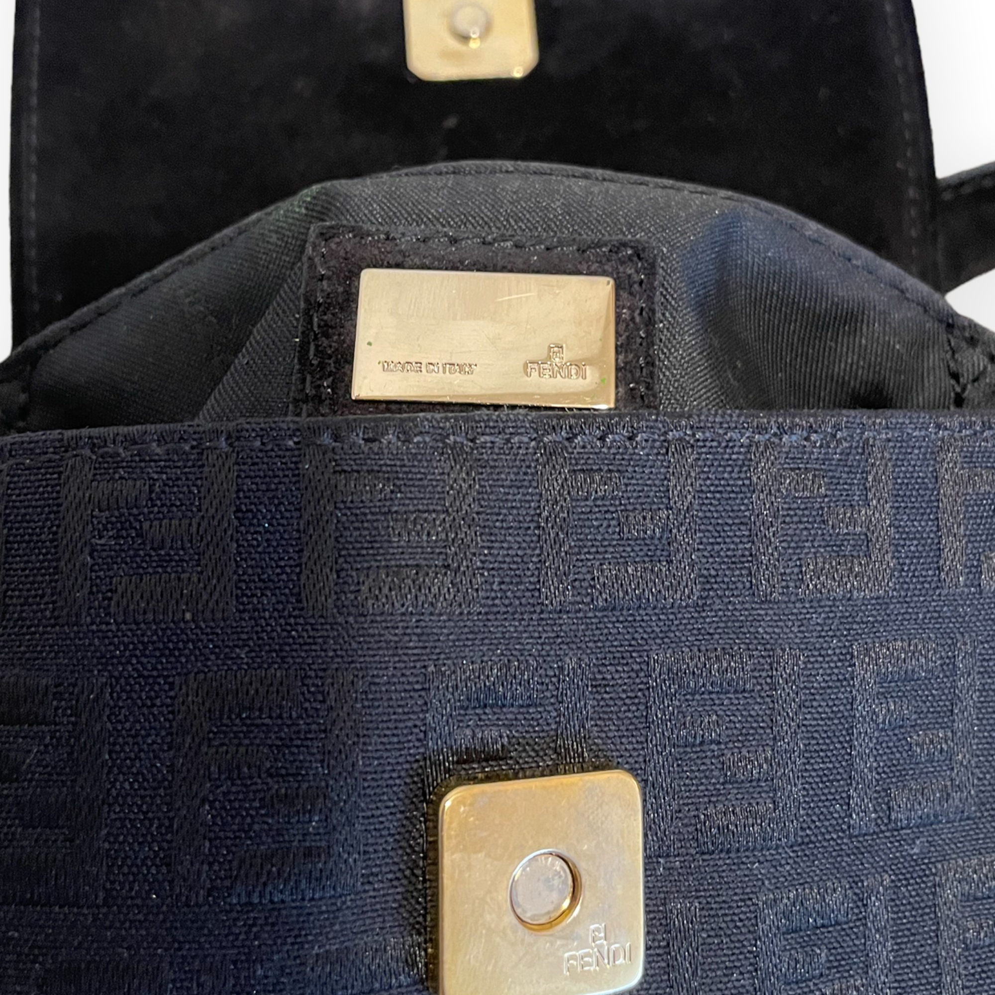 Extremely RARE Vintage FENDI Purse with STUNNING Gold Tone Metal FF logo Accents