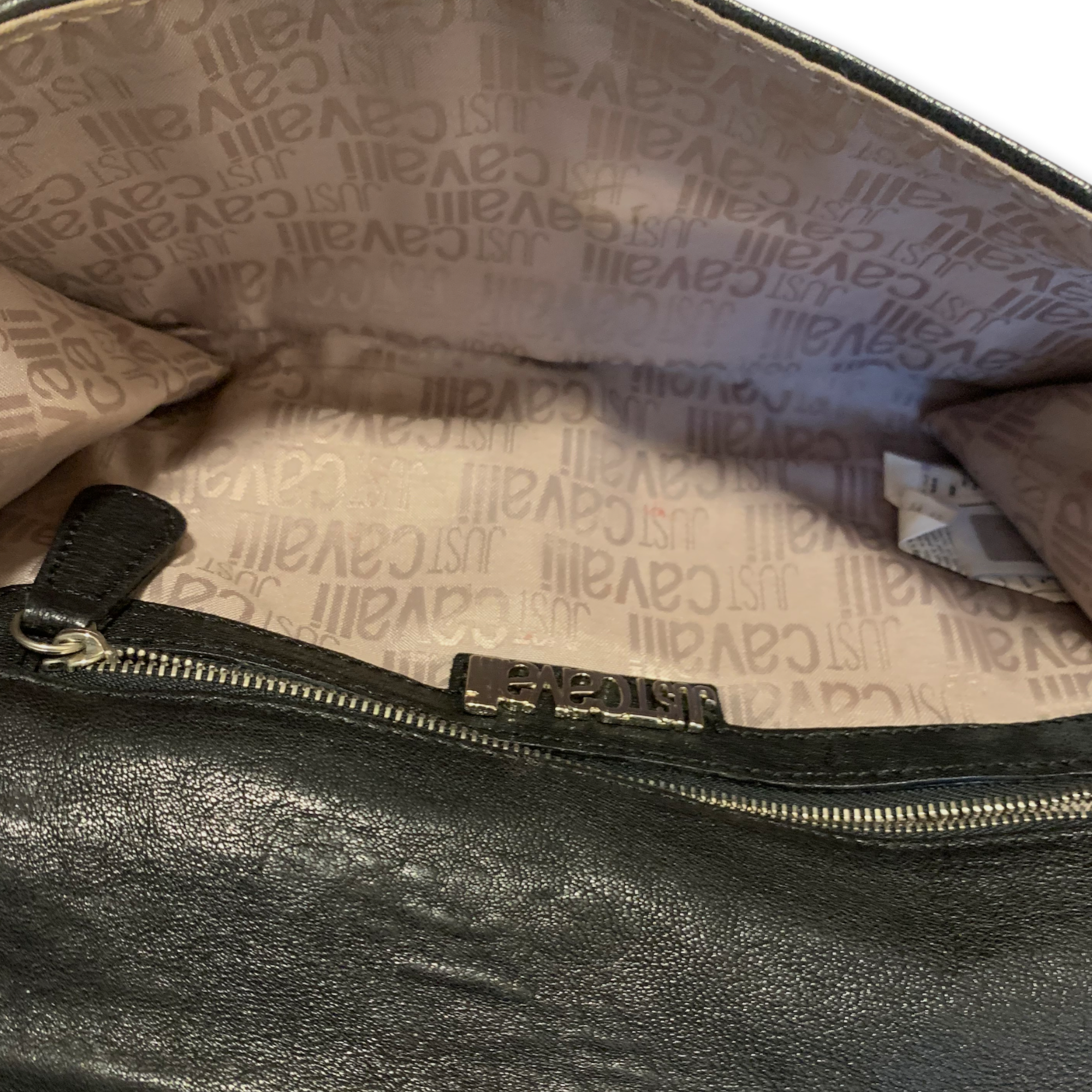 Vintage Roberto Cavalli JUSTCAVALLI Black Leather Clutch