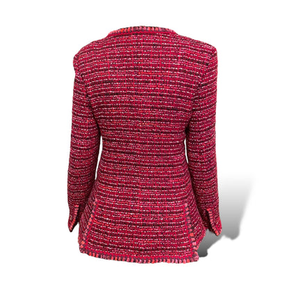 Chanel Vintage Fall 2001 Collection Burgundy Tweed Patterned Jacket - photo 9 of 9