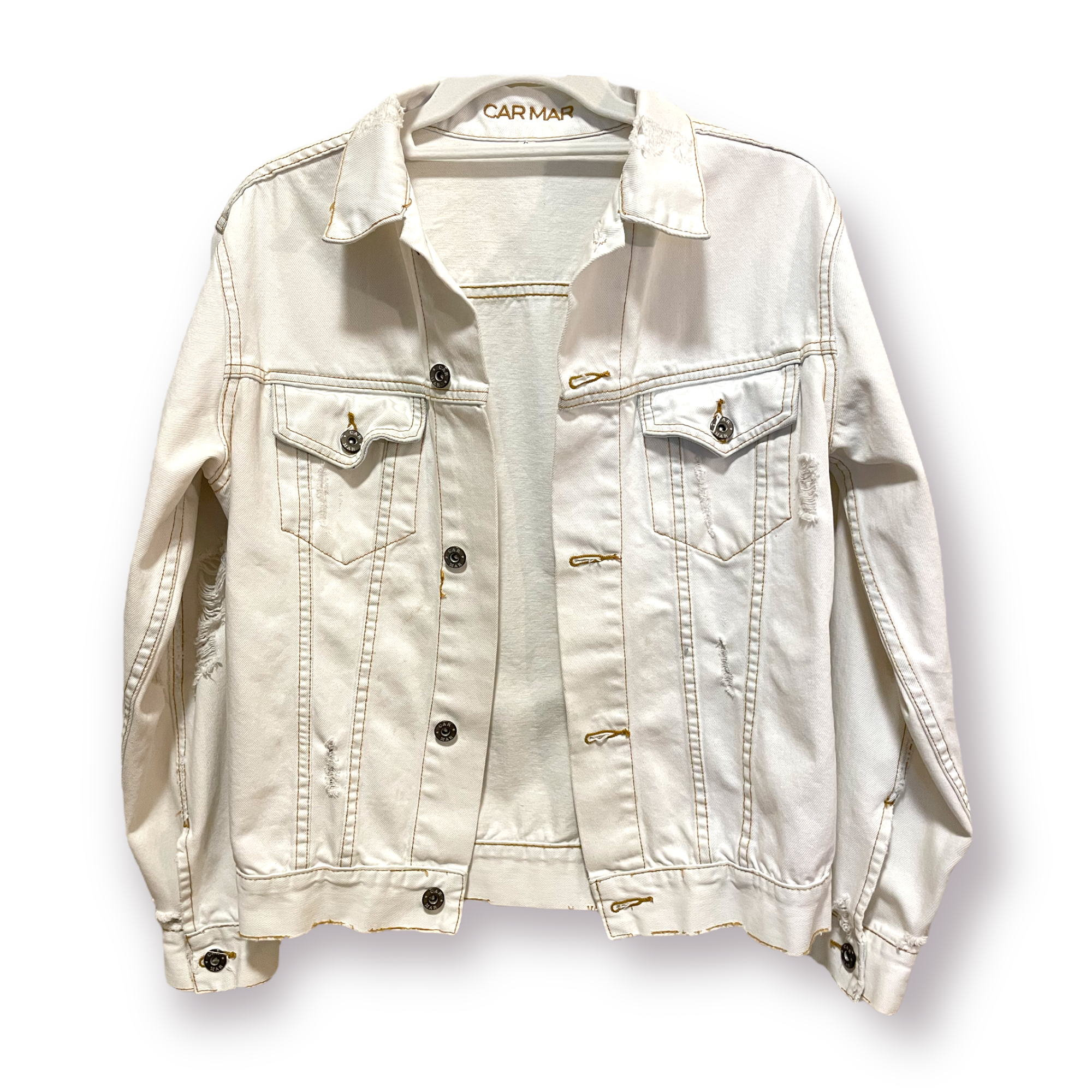 CARMAR Light Denim Distressed Jacket |Size: Small|