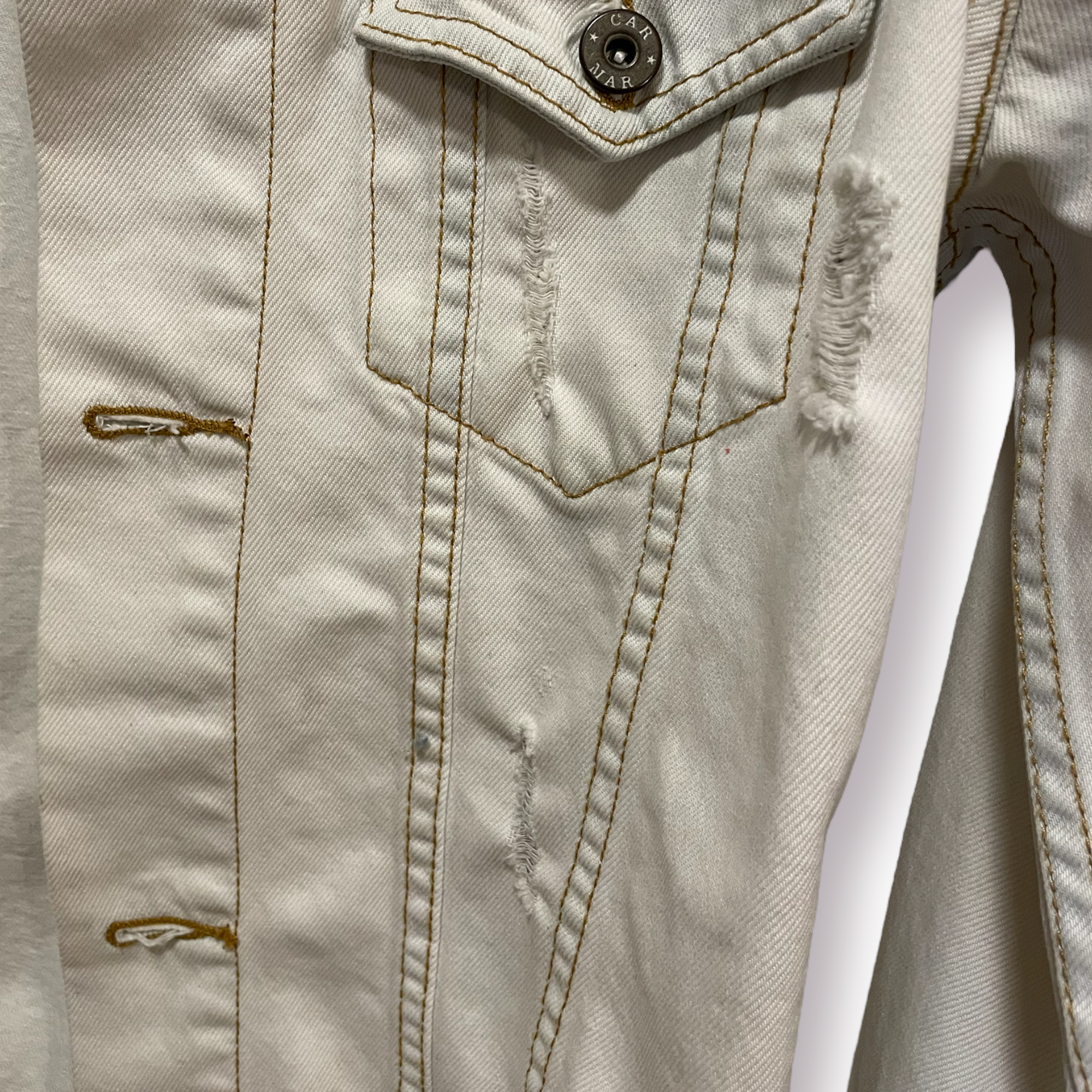 CARMAR Light Denim Distressed Jacket |Size: Small|