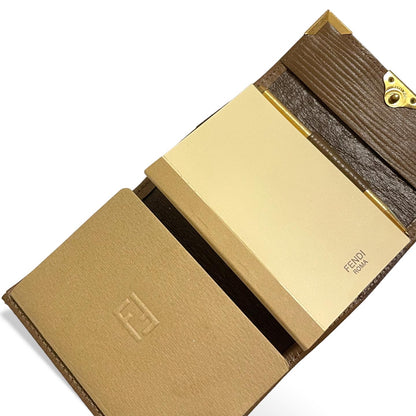 Fendi Vintage Zucchino FF Logo Monogram Coated Canvas Tri-Fold Address/Notebook - photo 4 of 7