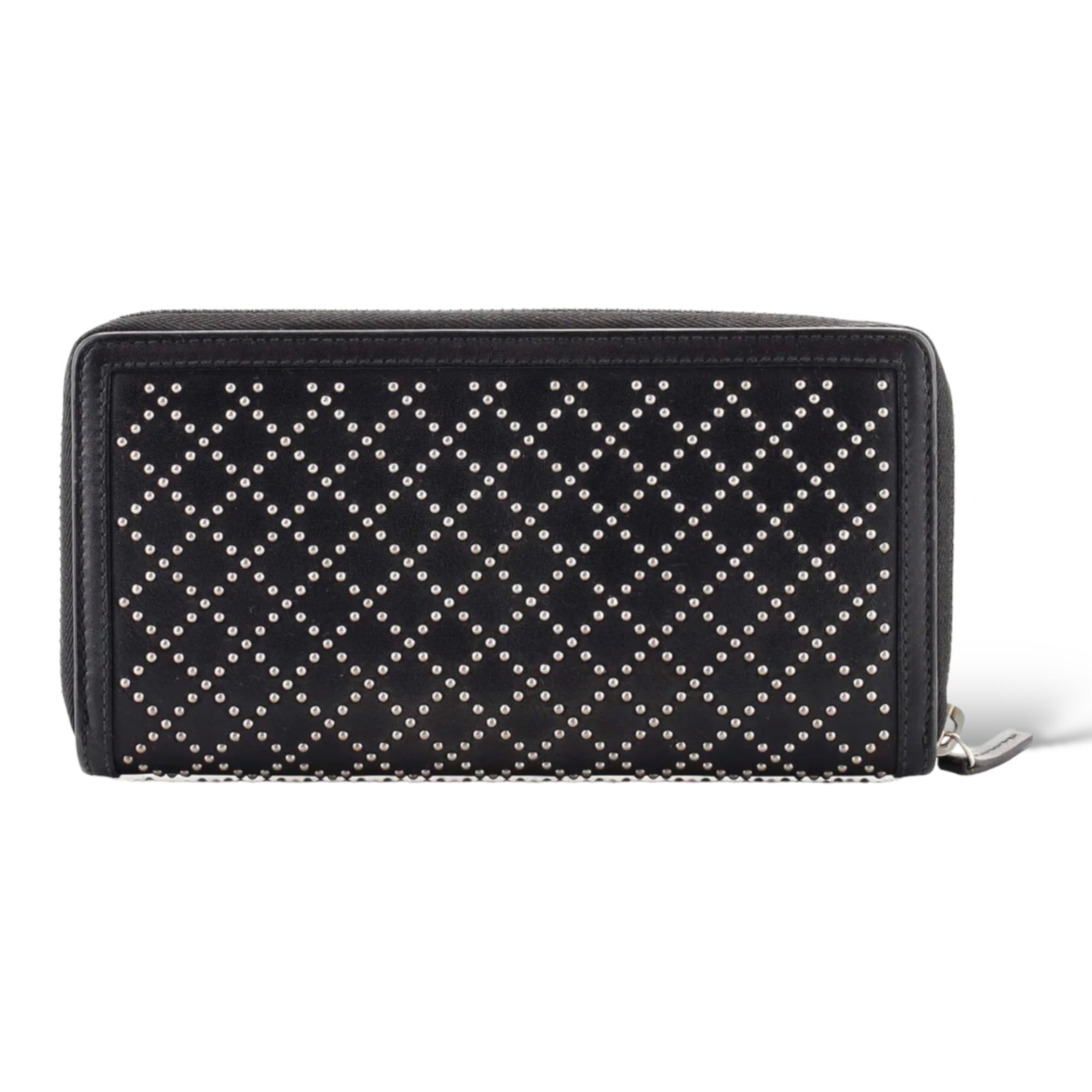 GUCCI Interlocking GG Zip Around Wallet Diamante Studded Leather Long
