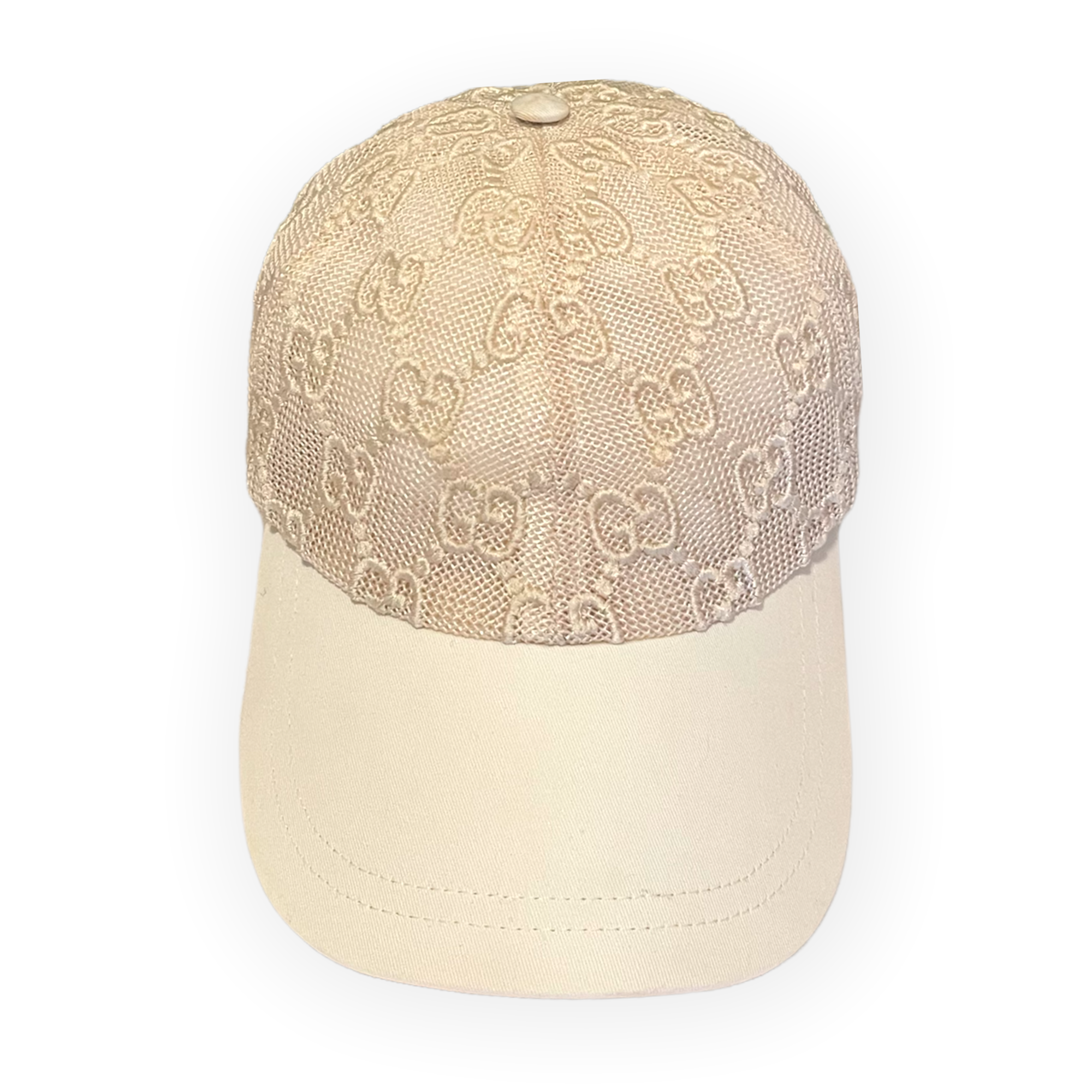 GUCCI Mesh GG Monogram embroidered baseball Hat |Size:M 57cm|