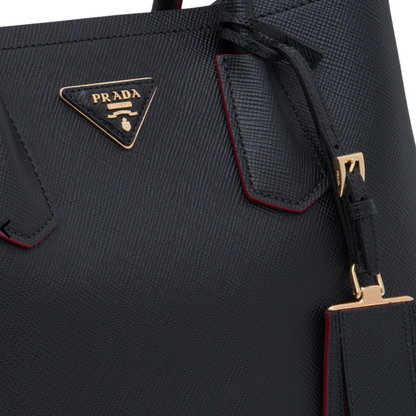 Black Fiery Red Saffiano Leather Double Prada Bag (Sold Out IN Stores) - photo 12 of 17