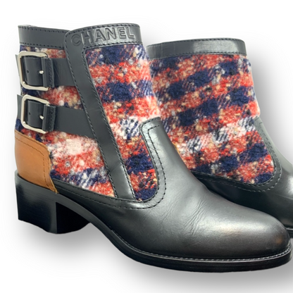 Chanel 2017 Tweed Pattern Ankle Boots - main product photo