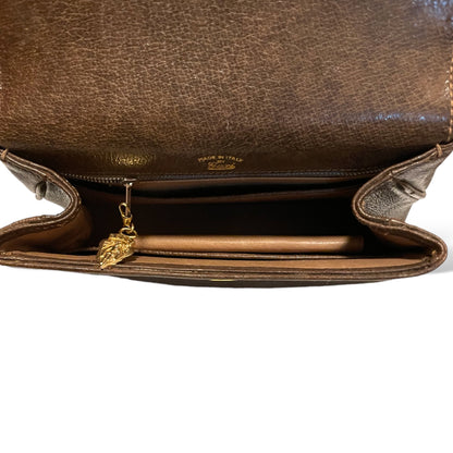 Gucci Vintage Circa 60’s Brown Leather & Gold Braided Top Handle Purse - photo 5 of 14
