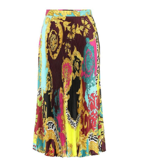 Versace Baroque Montage Voyage Print Set Midi Skirt Kylie Jenner