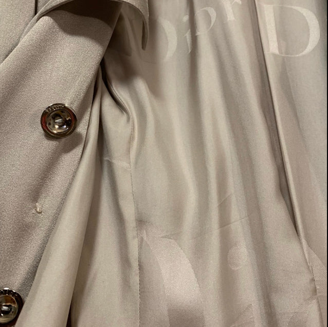 S/S 2004 Christian Dior by John Galliano Silver Satin Trench Coat Jacket