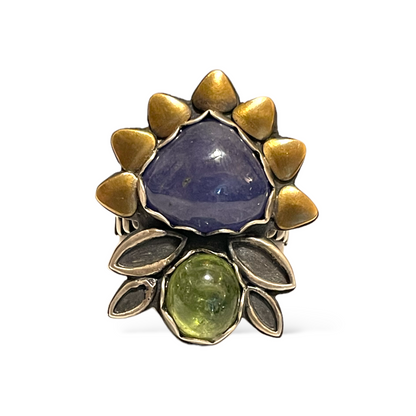 Custom Made Sterling Silver Art Deco Statement Ring - photo 4 of 7