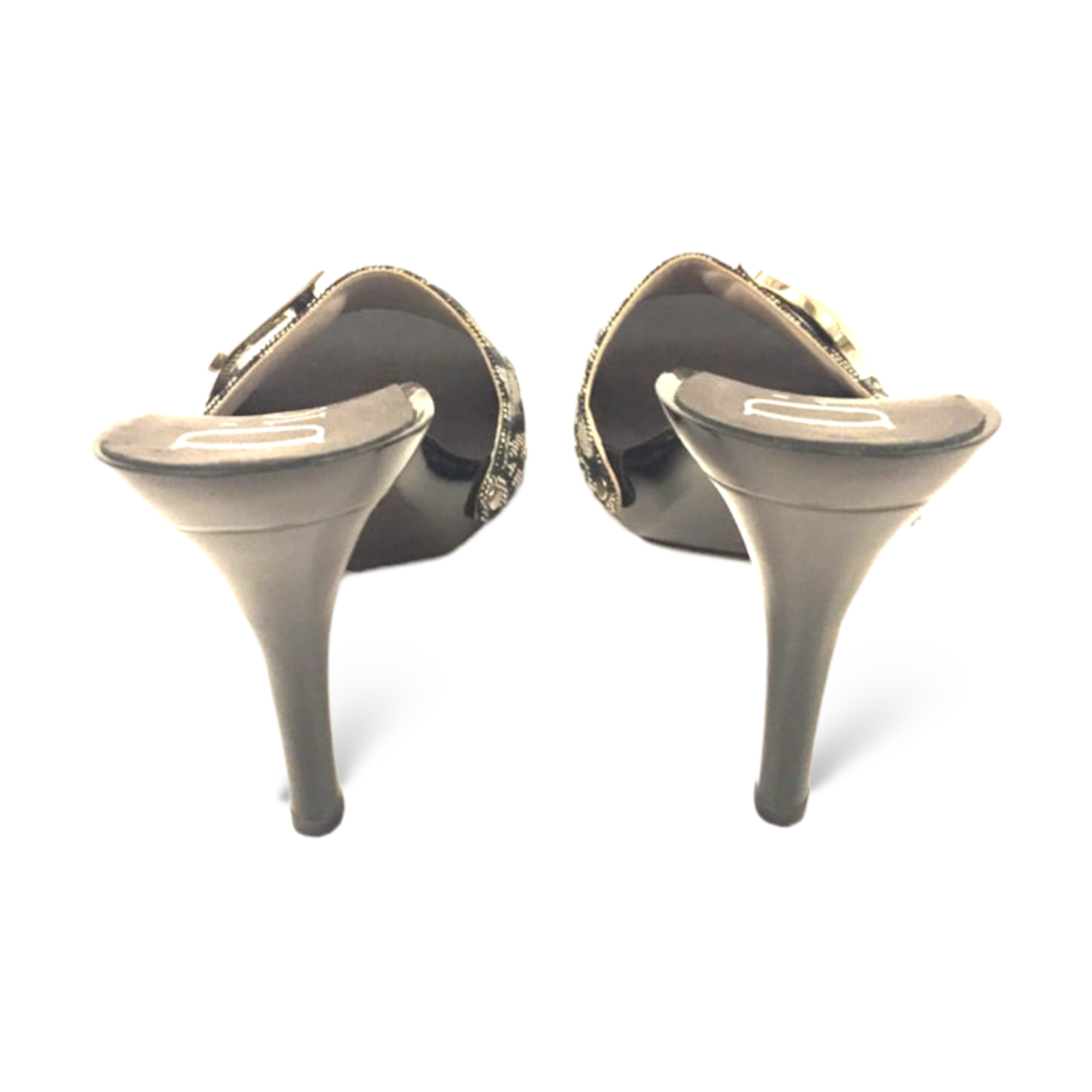 CHRISTIAN DIOR Monogram Trotter Mule Heels with Large Silver C & D Detail EU39