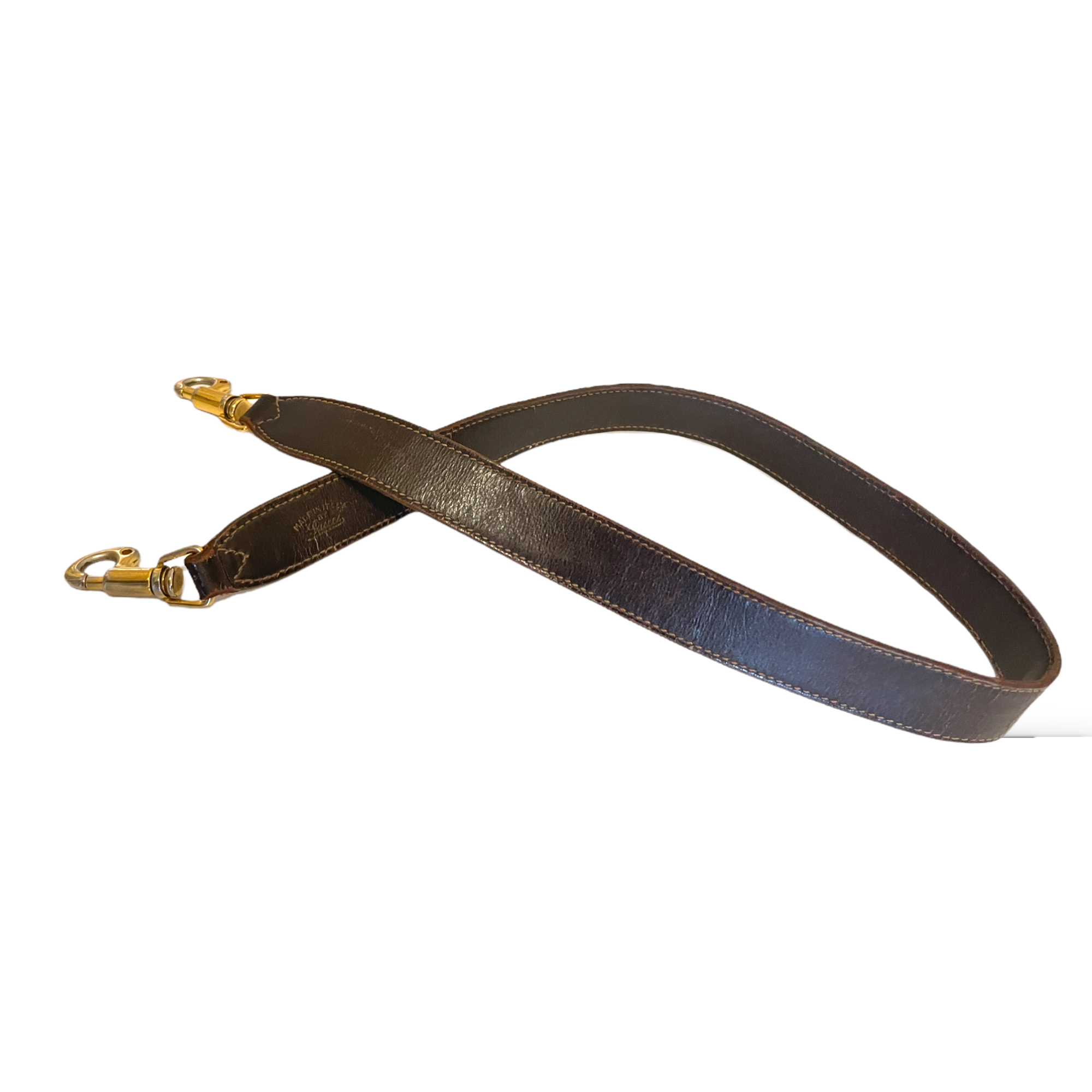 Vintage GUCCI Brown Leather Shoulder Strap (29”)