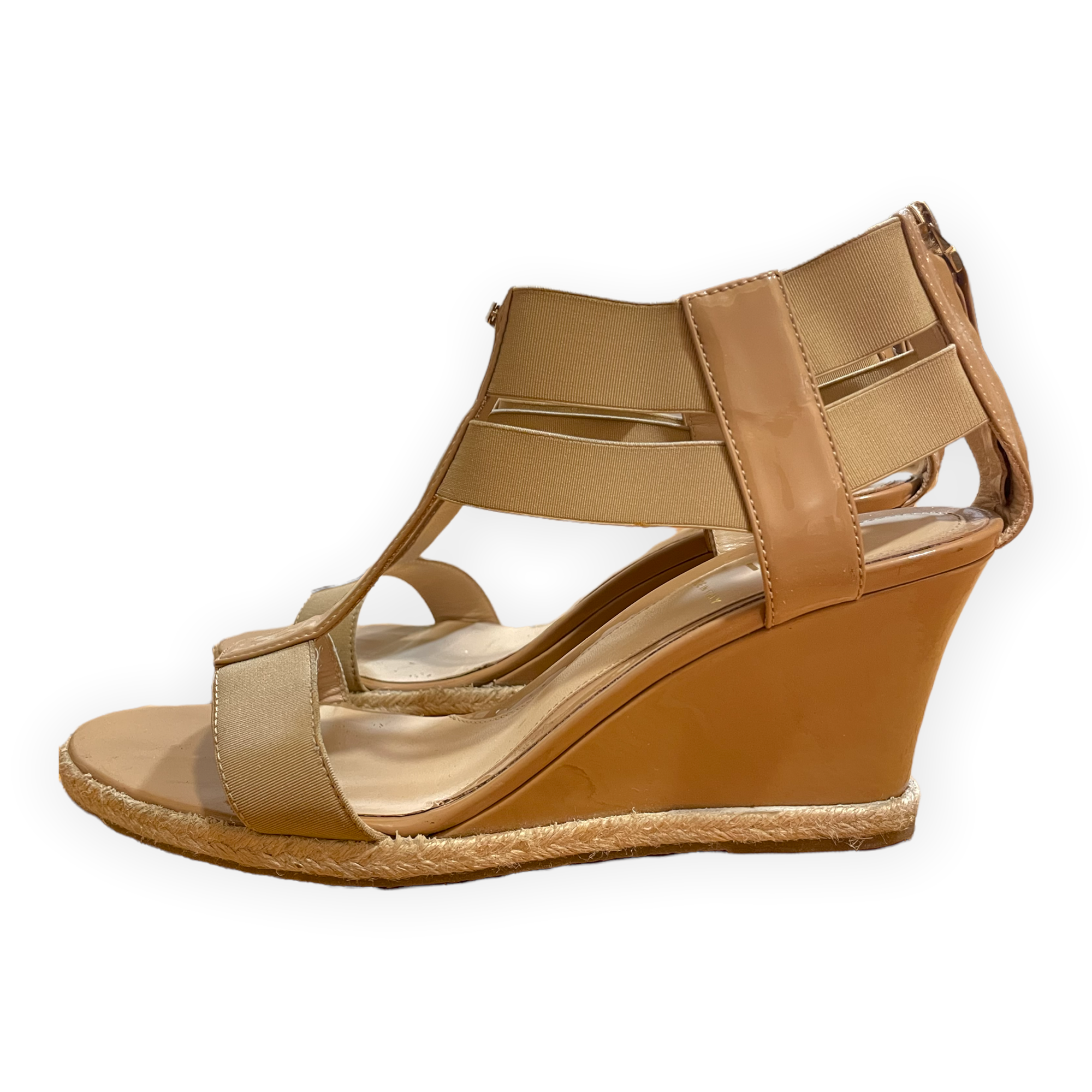 Vintage FENDI T-Strap Espadrille Wedge Sandal