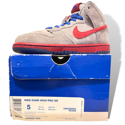 Nike SB Dunk High Medium Grey Varsity Red Old Royal - photo 11 of 11
