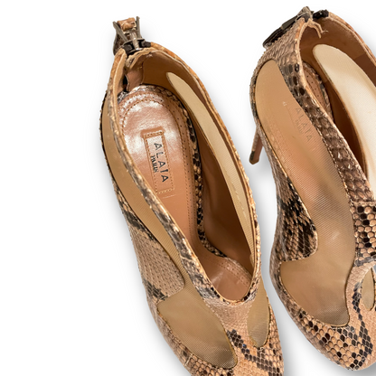 Alaïa Paris Mesh & Genuine Snakeskin Print Ankle Booties - photo 4 of 11