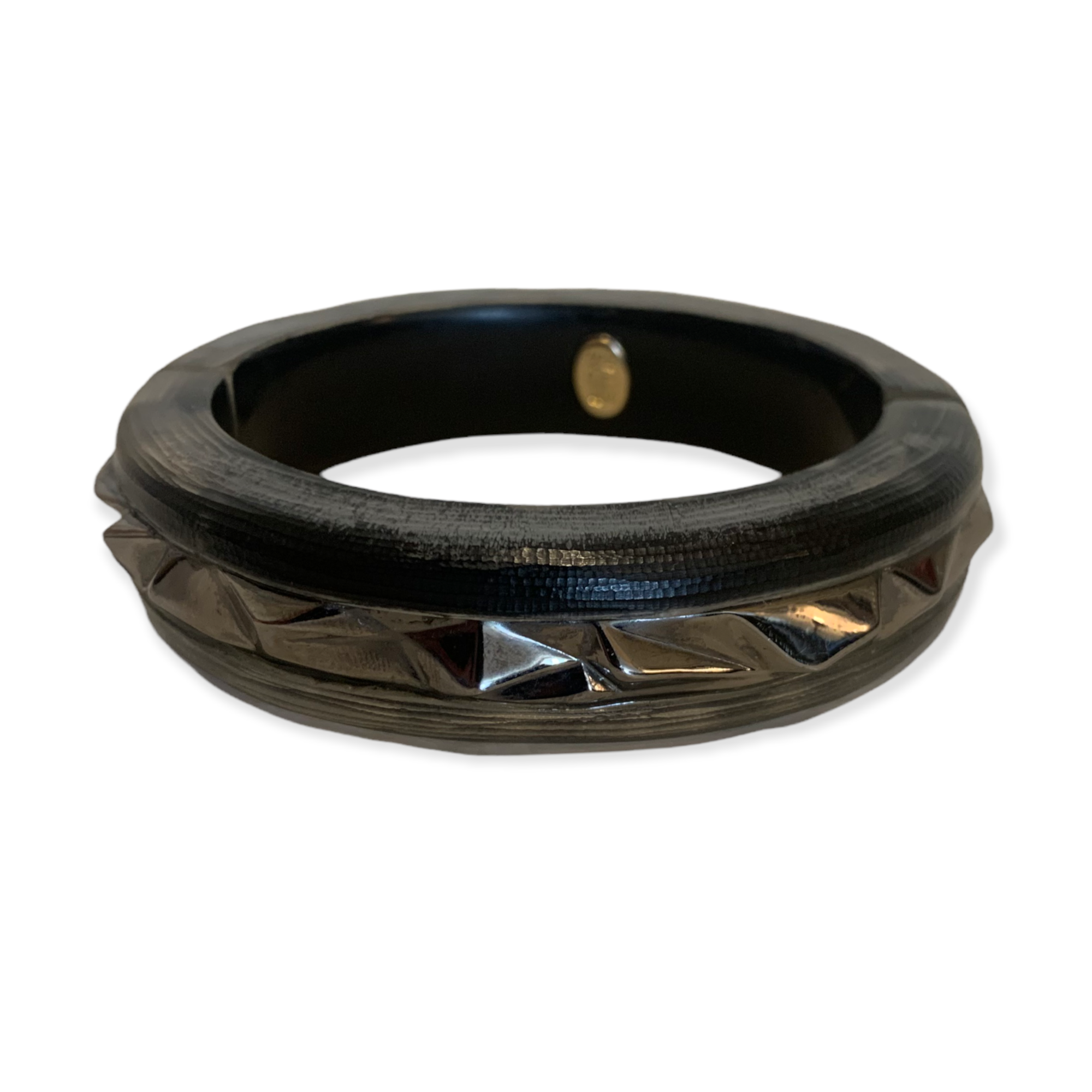 Alexis Bittar Handcrafted Lucite & Rhodium Hinge Bracelet
