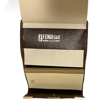 Fendi Vintage Zucchino FF Logo Monogram Coated Canvas Tri-Fold Address/Notebook - photo 3 of 7