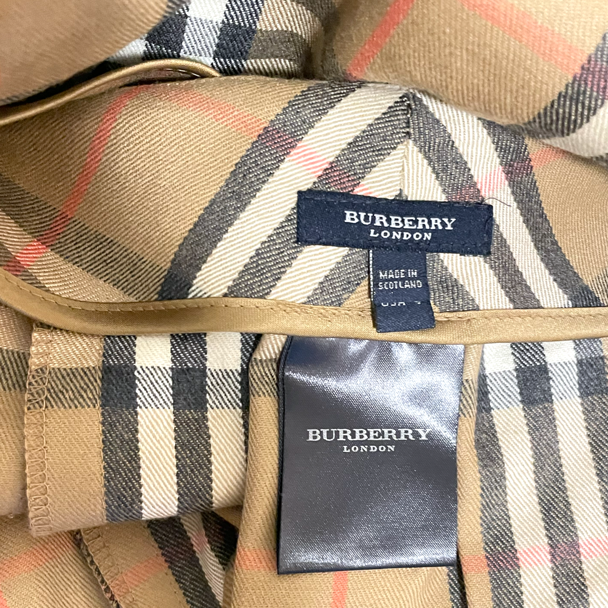 BURBERRY LONDON Brown Beige London Nova Check Plaid Wool Skirt