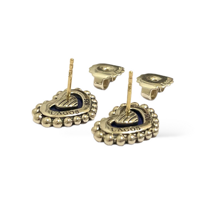 Lagos Lapis Lazuli Maya Heart Stud Earrings - photo 2 of 6