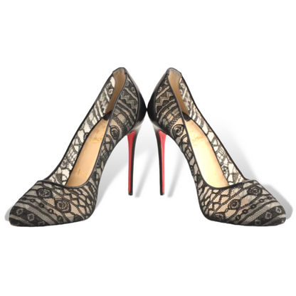 Christian Louboutin Black Dorissima Lace 100 Dentelle Pumps - photo 6 of 14
