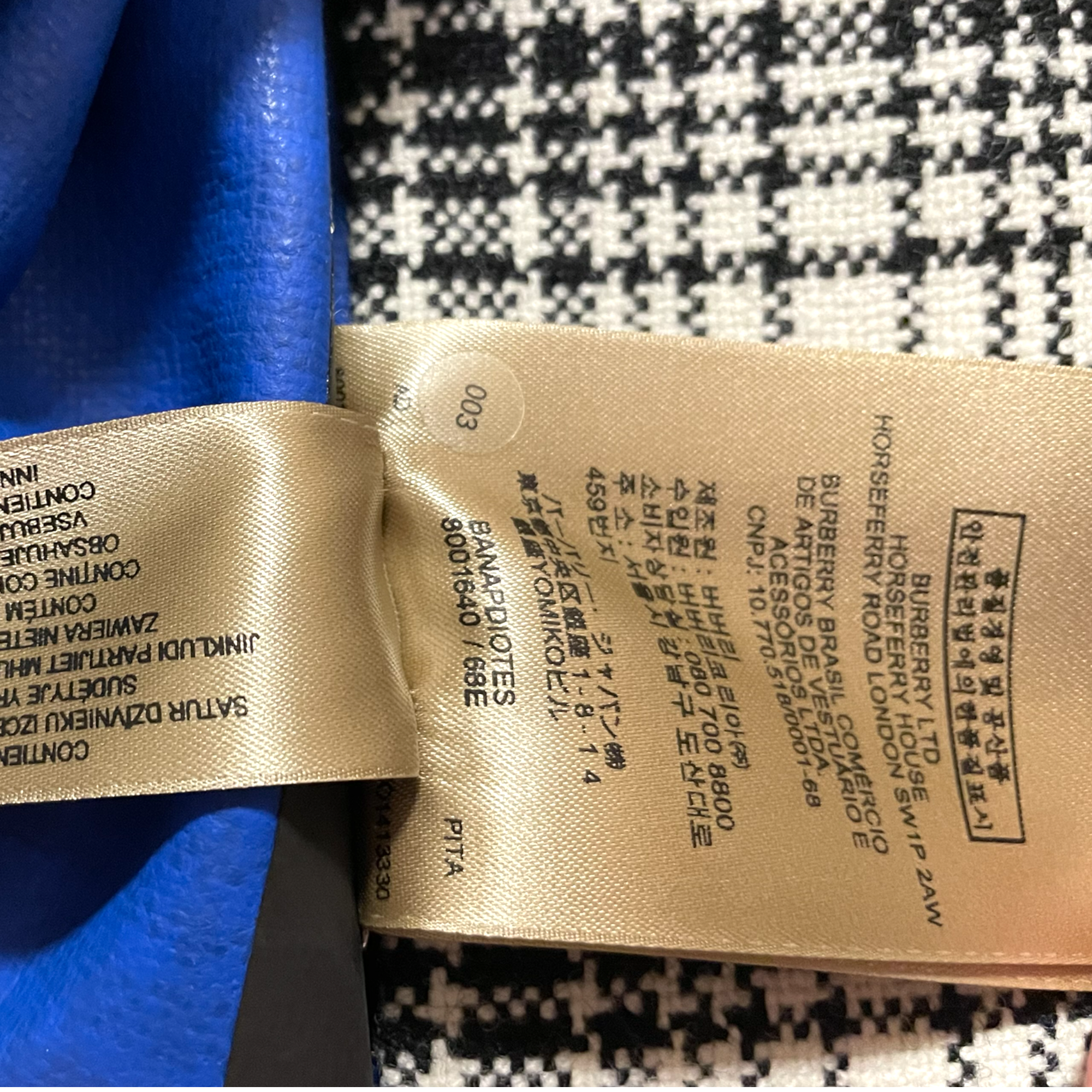 Burberry London England Wool Jacket With Cobalt Blue Lining 40EU