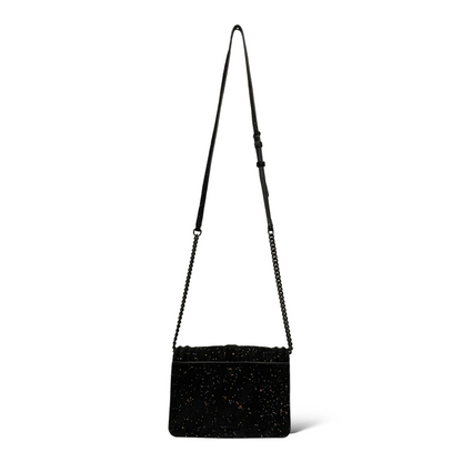 Rebecca Minkoff Black Hardware & Suede Crossbody Bag with Cobalt Blue & Rose Gold Splatter - photo 3 of 11