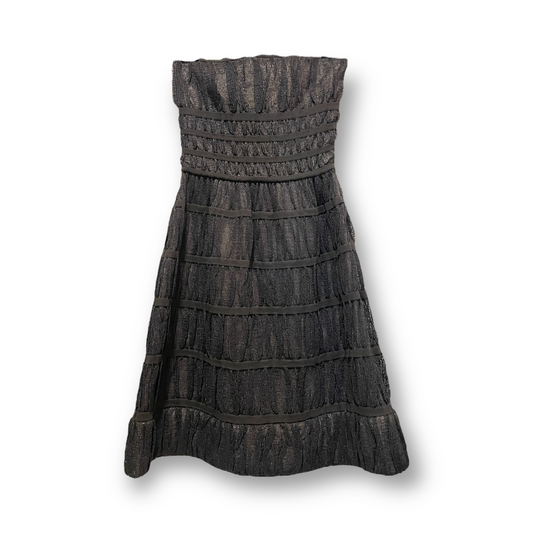 ALAÏA PARIS Black Knit Overlay Dress