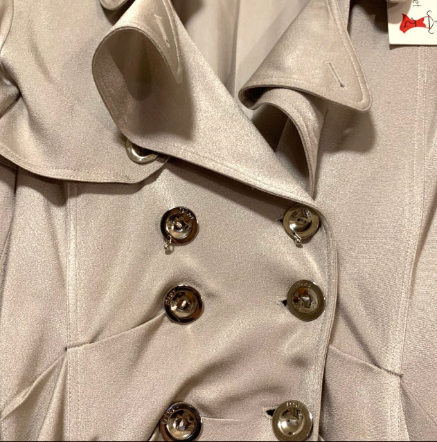 S/S 2004 Christian Dior by John Galliano Silver Satin Trench Coat Jacket