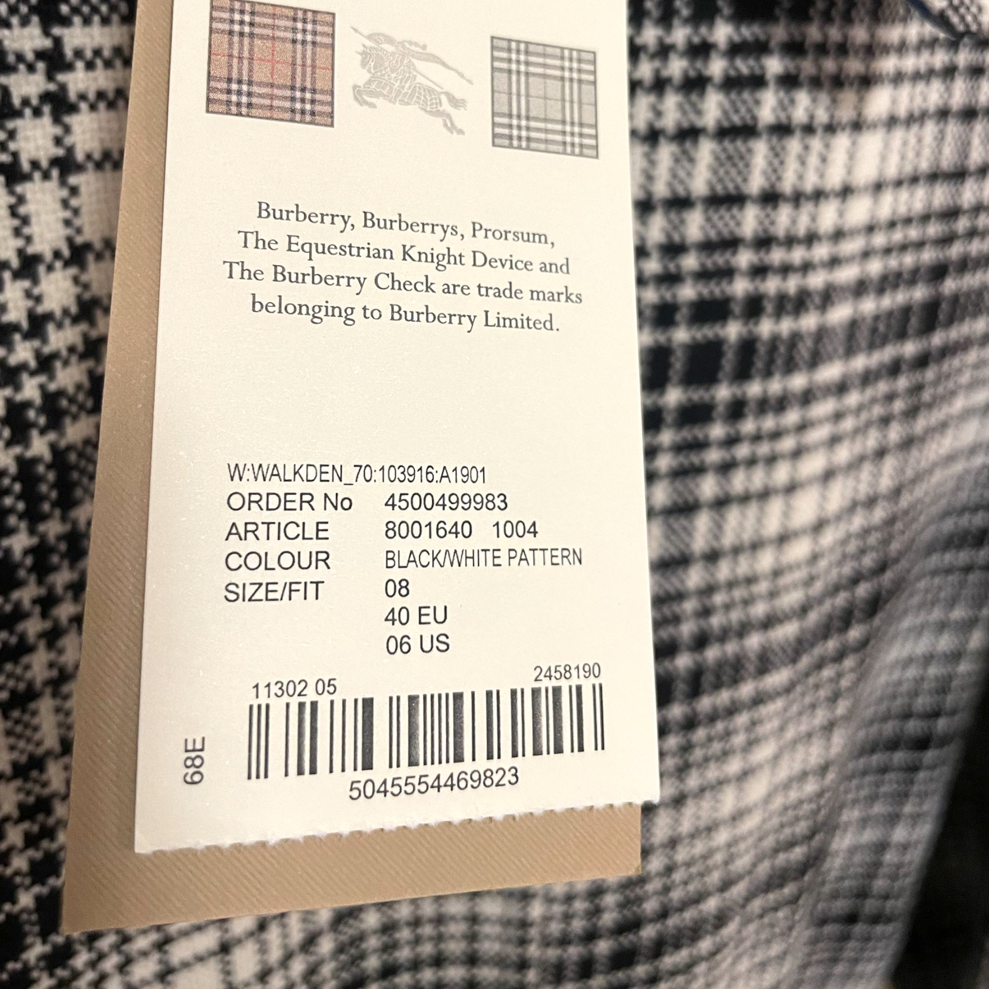 Burberry London England Wool Jacket With Cobalt Blue Lining 40EU