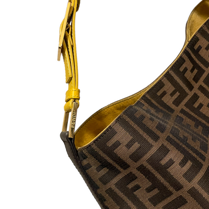 Fendi Large Tobacco/Ochre Zucca Print Canvas with Calfskin Trim Hobo Bag - photo 5 of 18