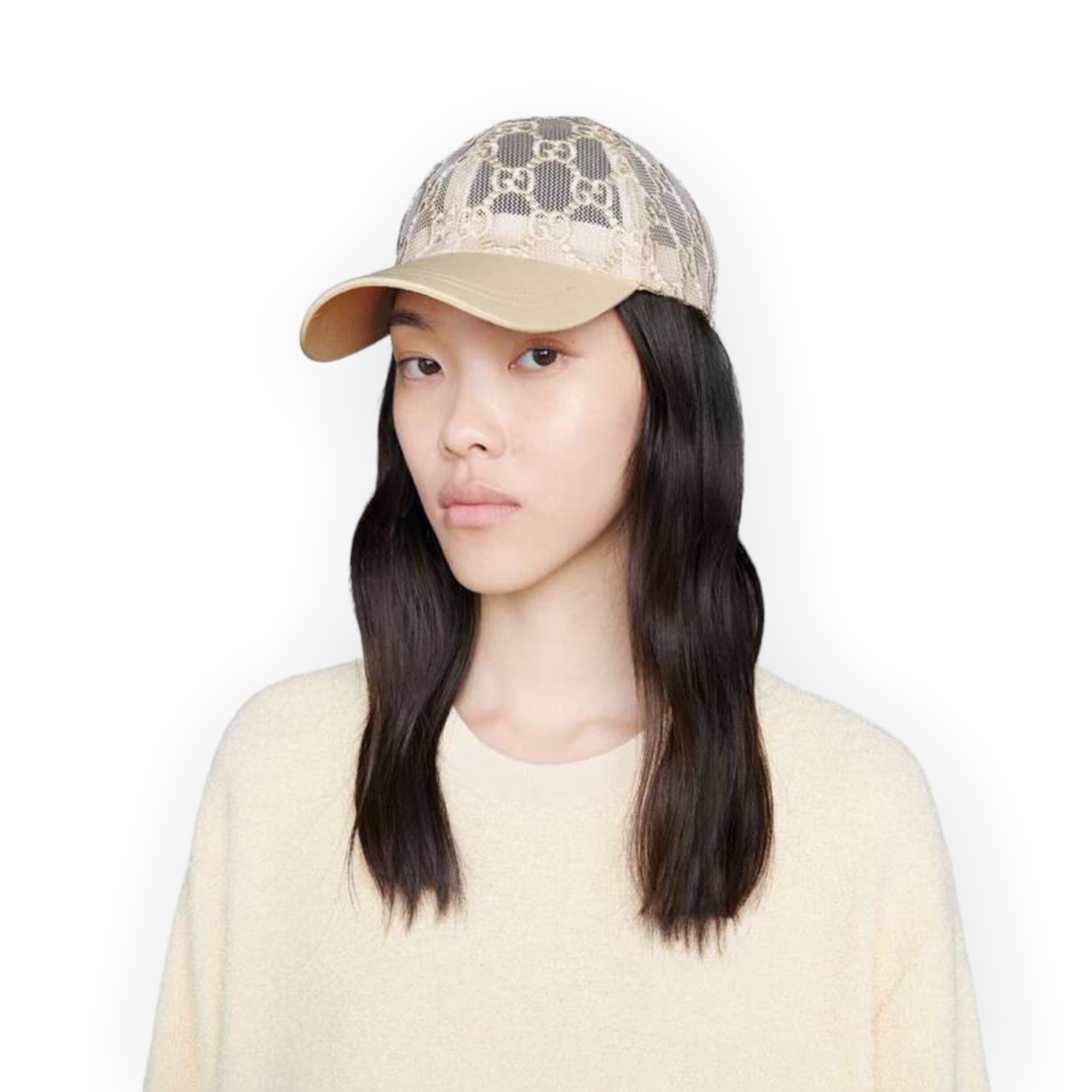 GUCCI Mesh GG Monogram embroidered baseball Hat |Size:M 57cm|