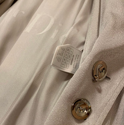 S/s 2004 Christian Dior by John Galliano Silver Satin Trench Coat Jacket - photo 13 of 13