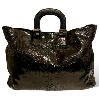 Fendi Vintage Exotic Twins Tote in Black Genuine Python - photo 15 of 17
