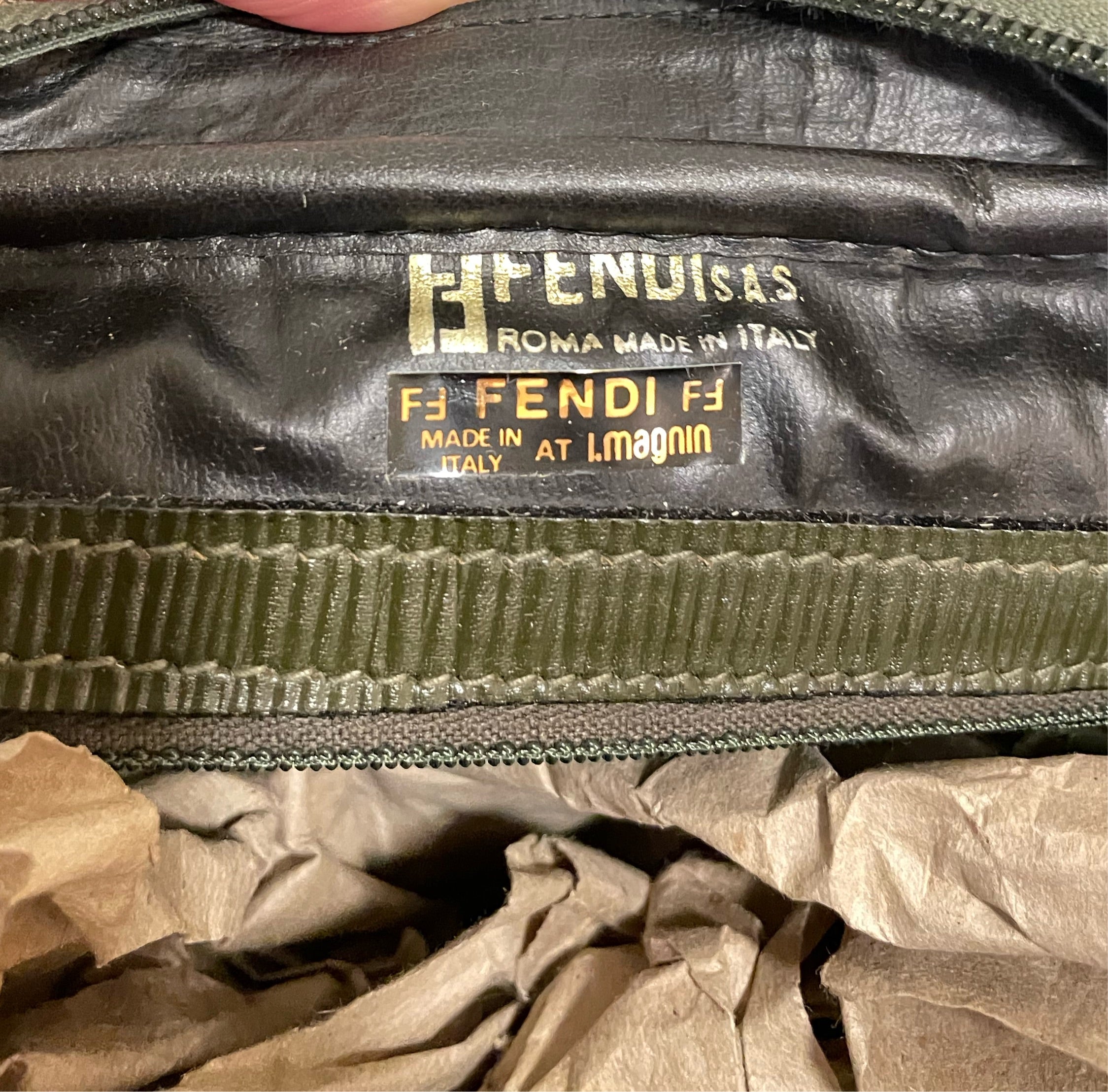 FENDI Vintage FF Logo Monogram Crossbody Messenger Bag