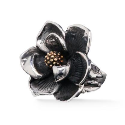 King Baby Solid Sterling Silver Magnolia Flower Ring - photo 4 of 9