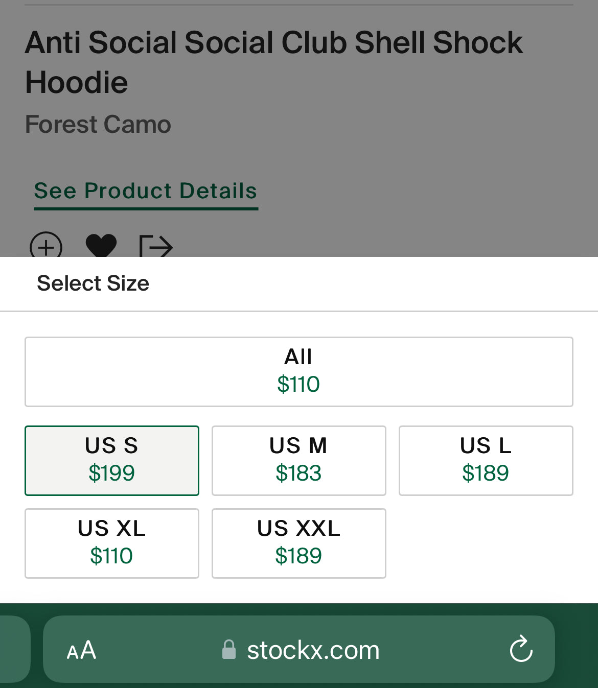 Anti Social Social Club Shell Shock Hoodie Forest Camo |M|