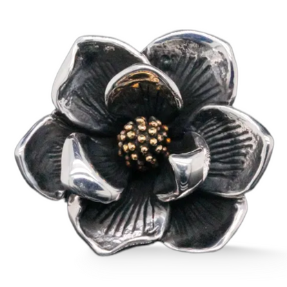 King Baby Solid Sterling Silver Magnolia Flower Ring - photo 8 of 9