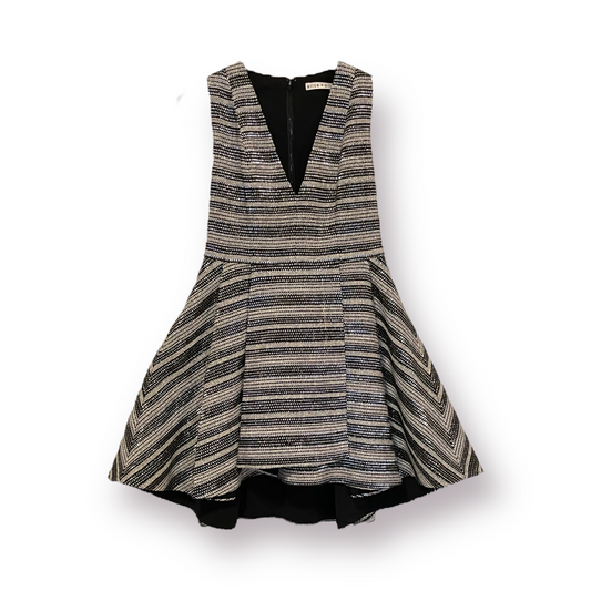 Alice + Olivia Patterned Dress with GORGEOUS Pleats & Cutout Side/Back |Size: 6|