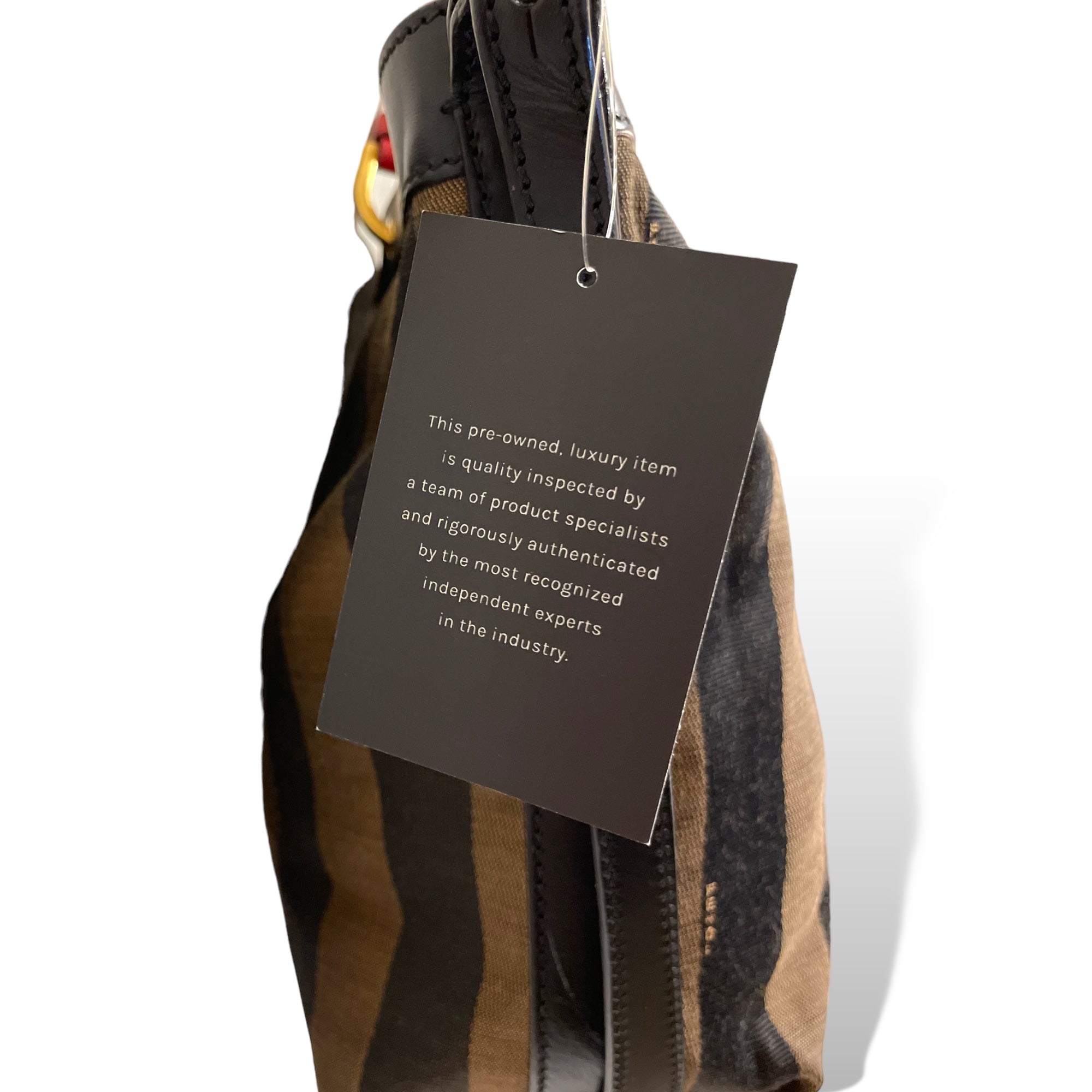FENDI 2-Way Penguin Stripped Tote/Crossbody Bag